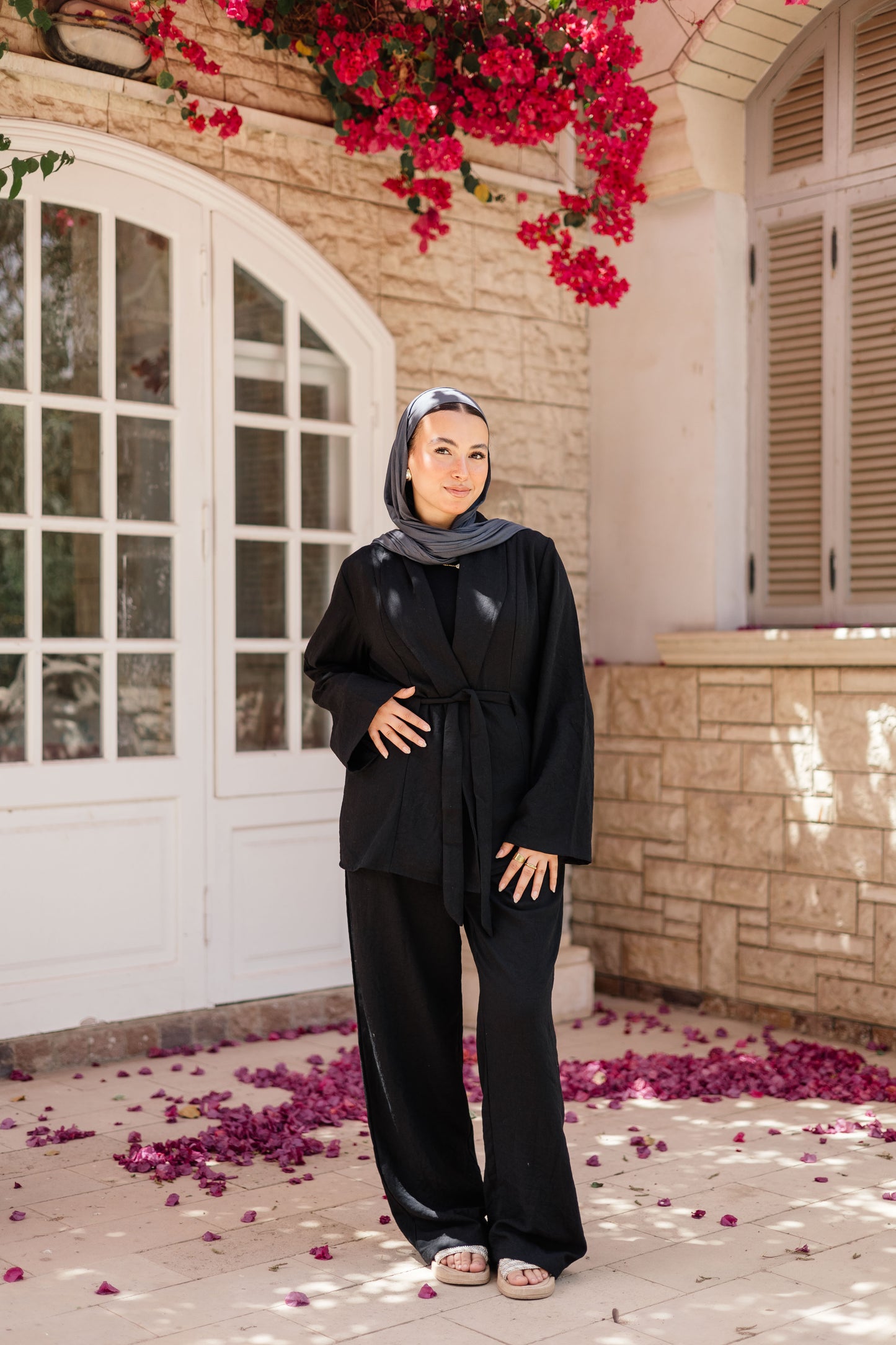 Puffy Set Black(Linen)