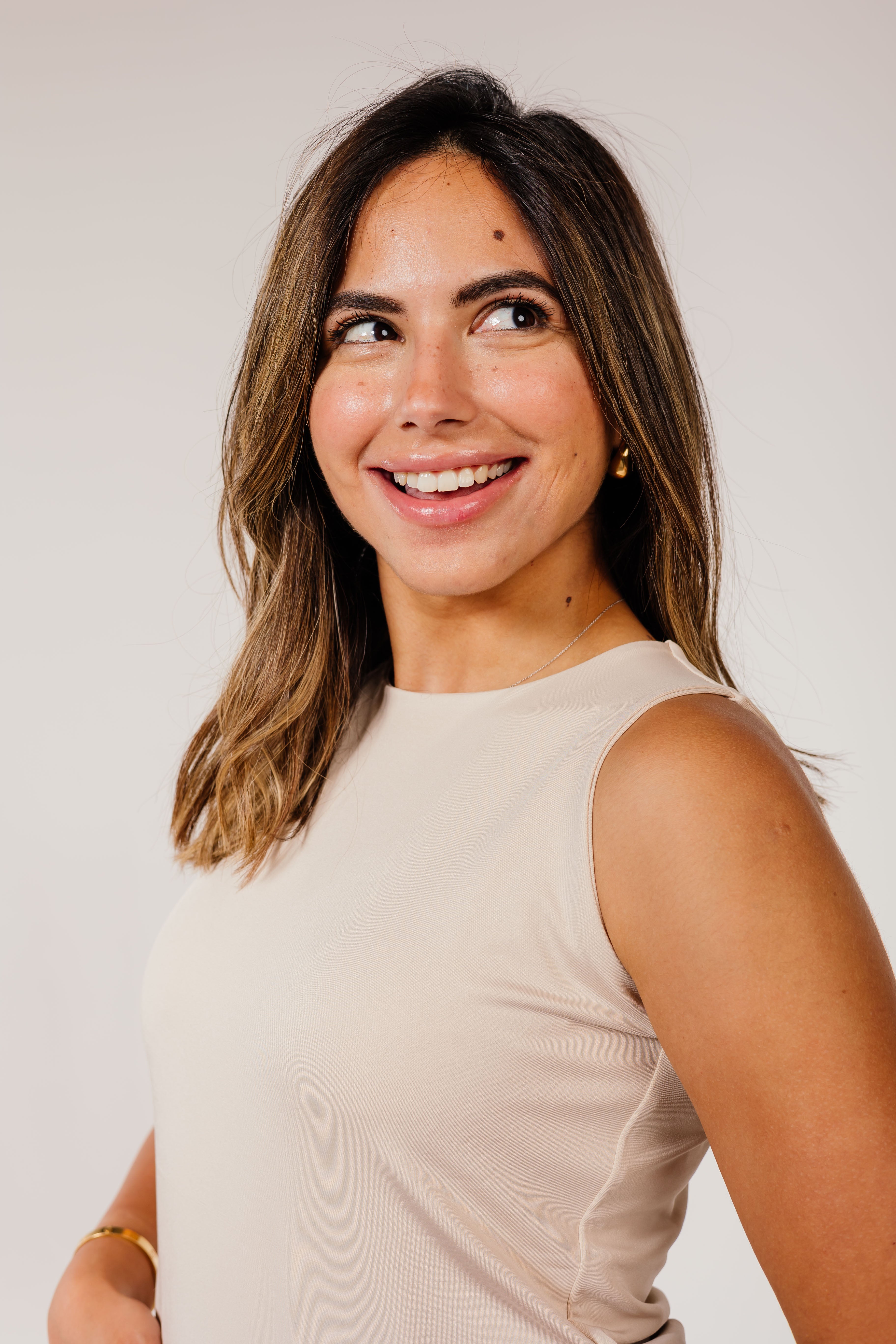 Beige Sleeveless Top