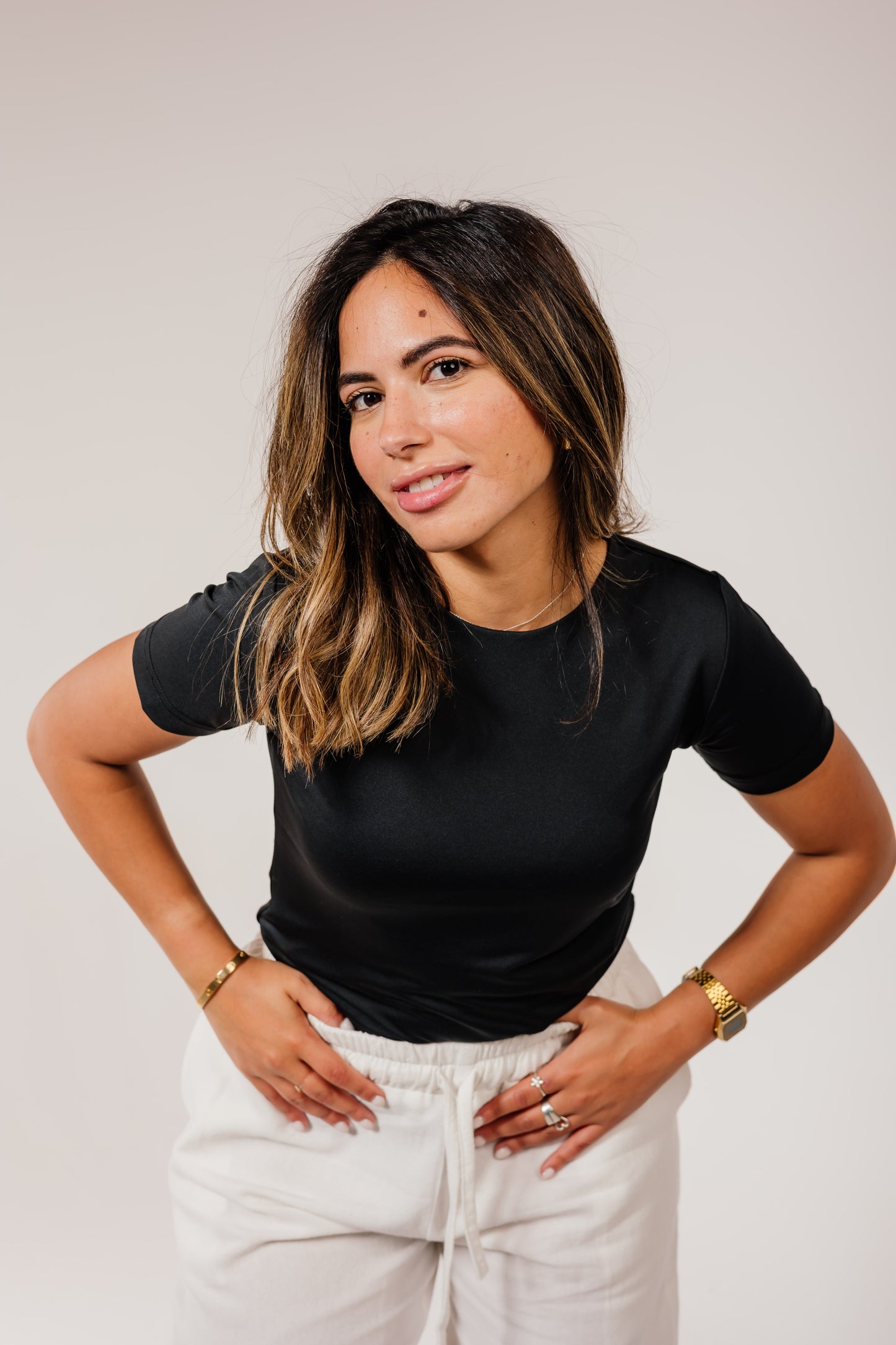 Black Short Sleeve Top