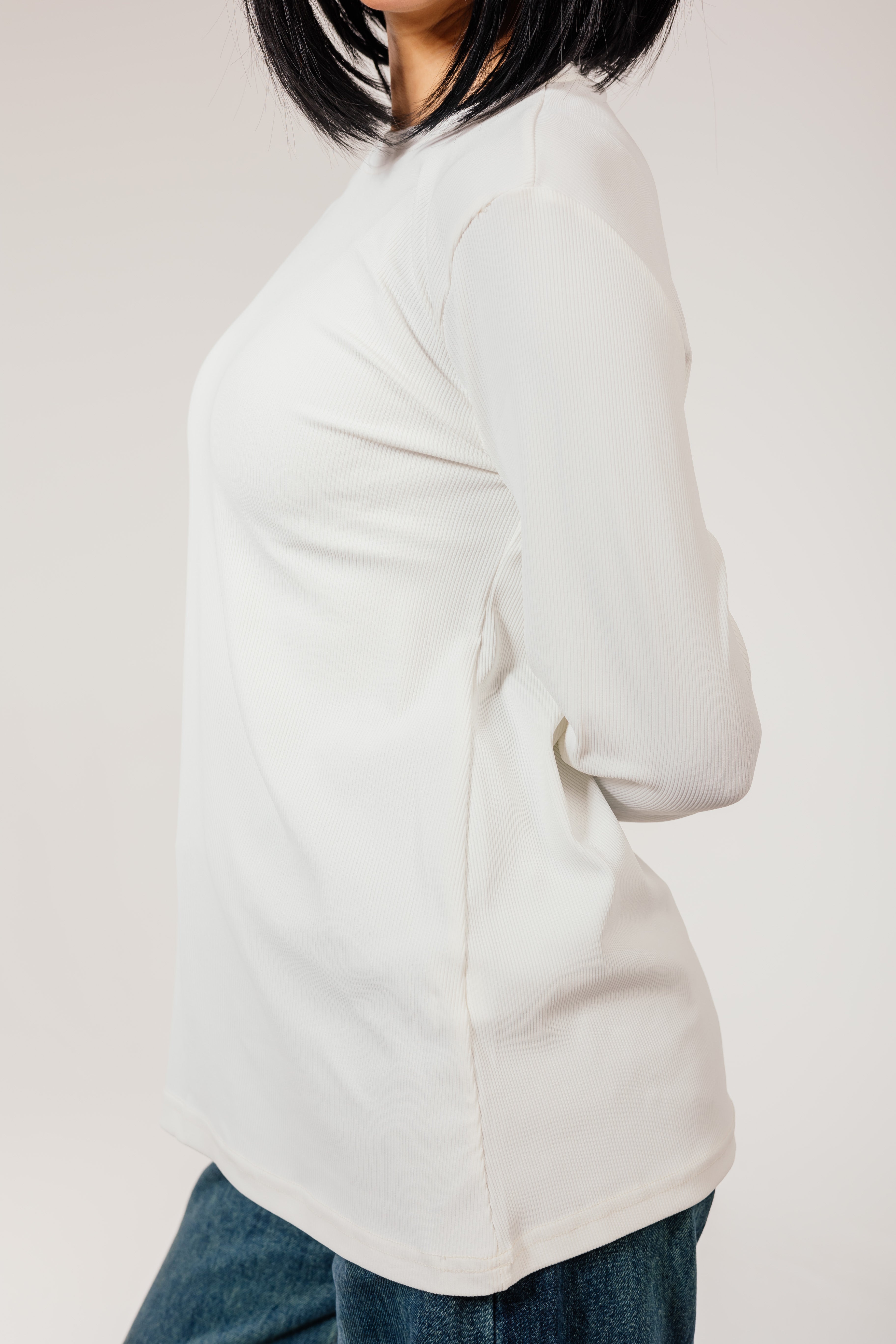 Off white Cotton Long Sleeve Top