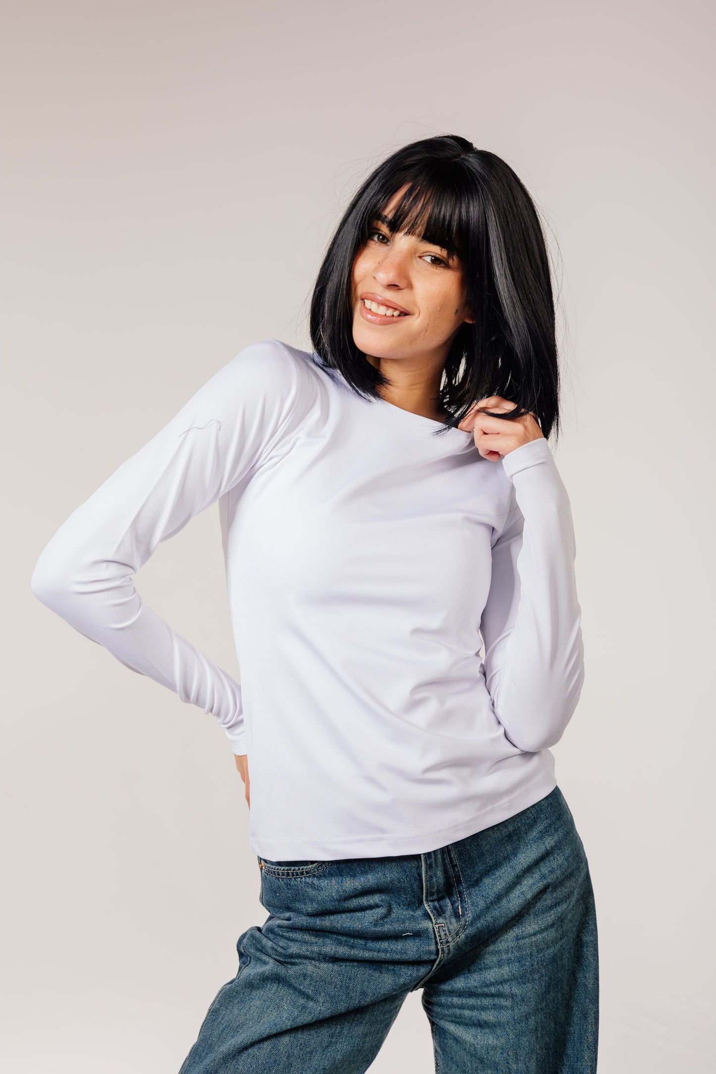 White Long Sleeve Top