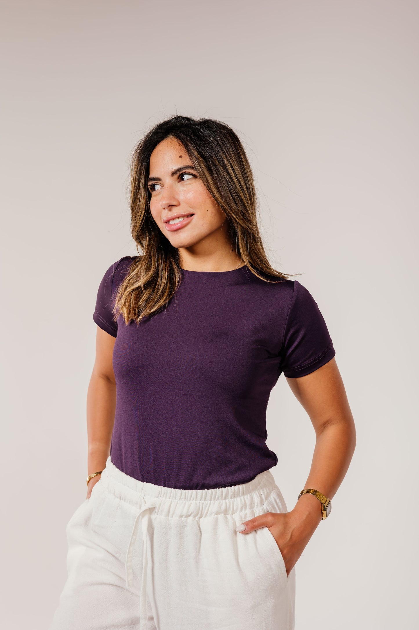 Purple Short Sleeve Top