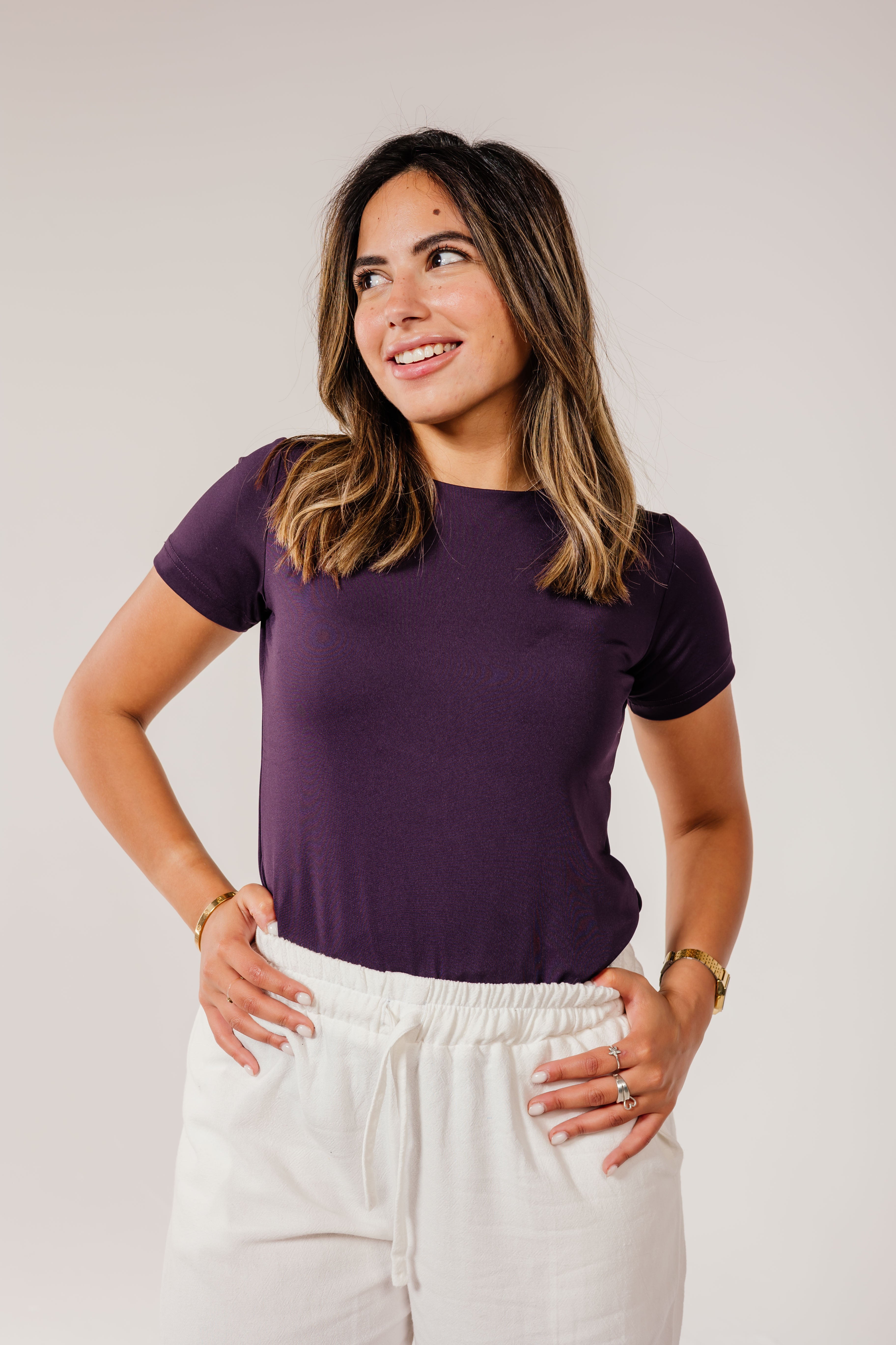 Purple Short Sleeve Top