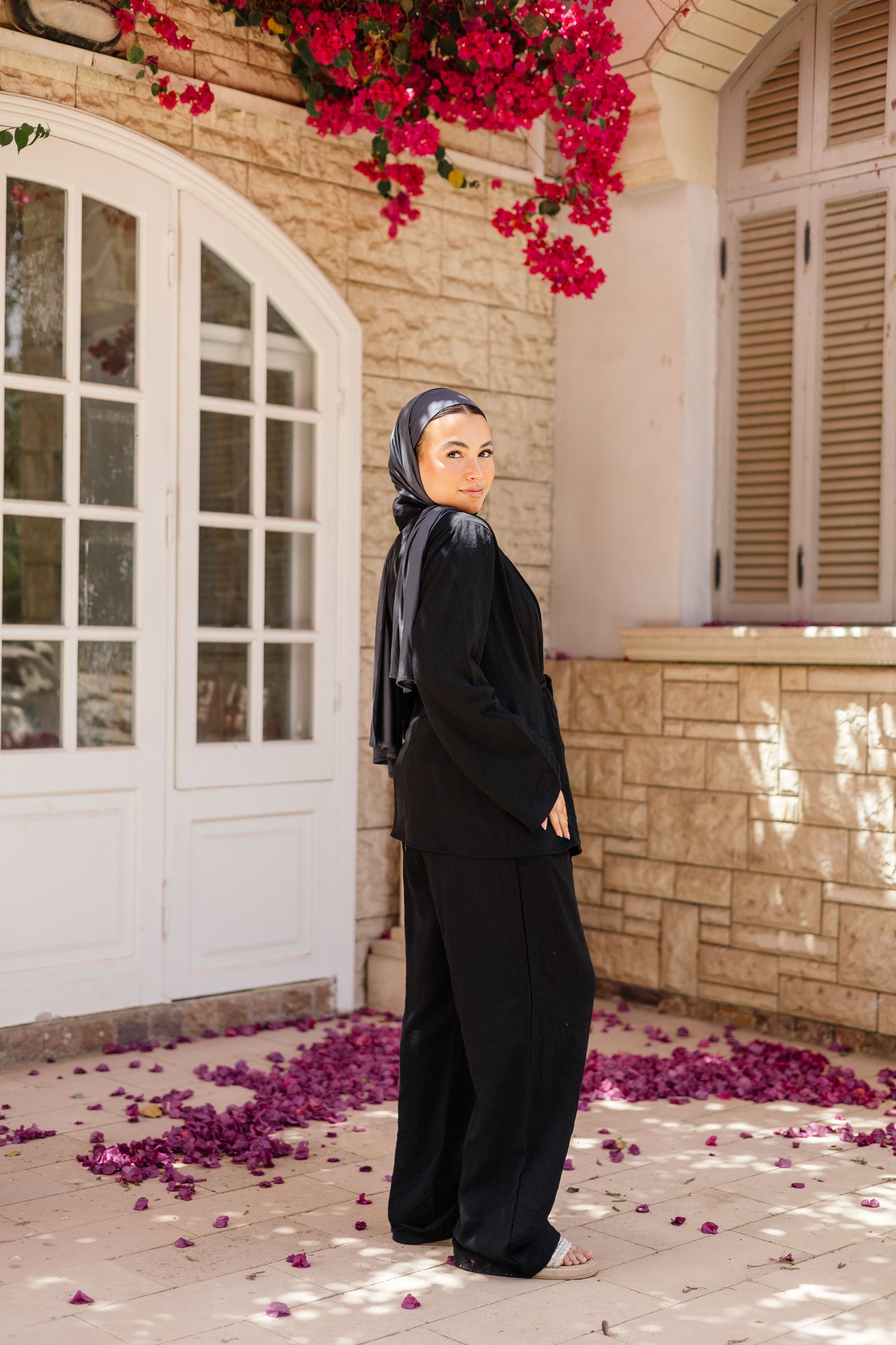 Puffy Set Black(Linen)