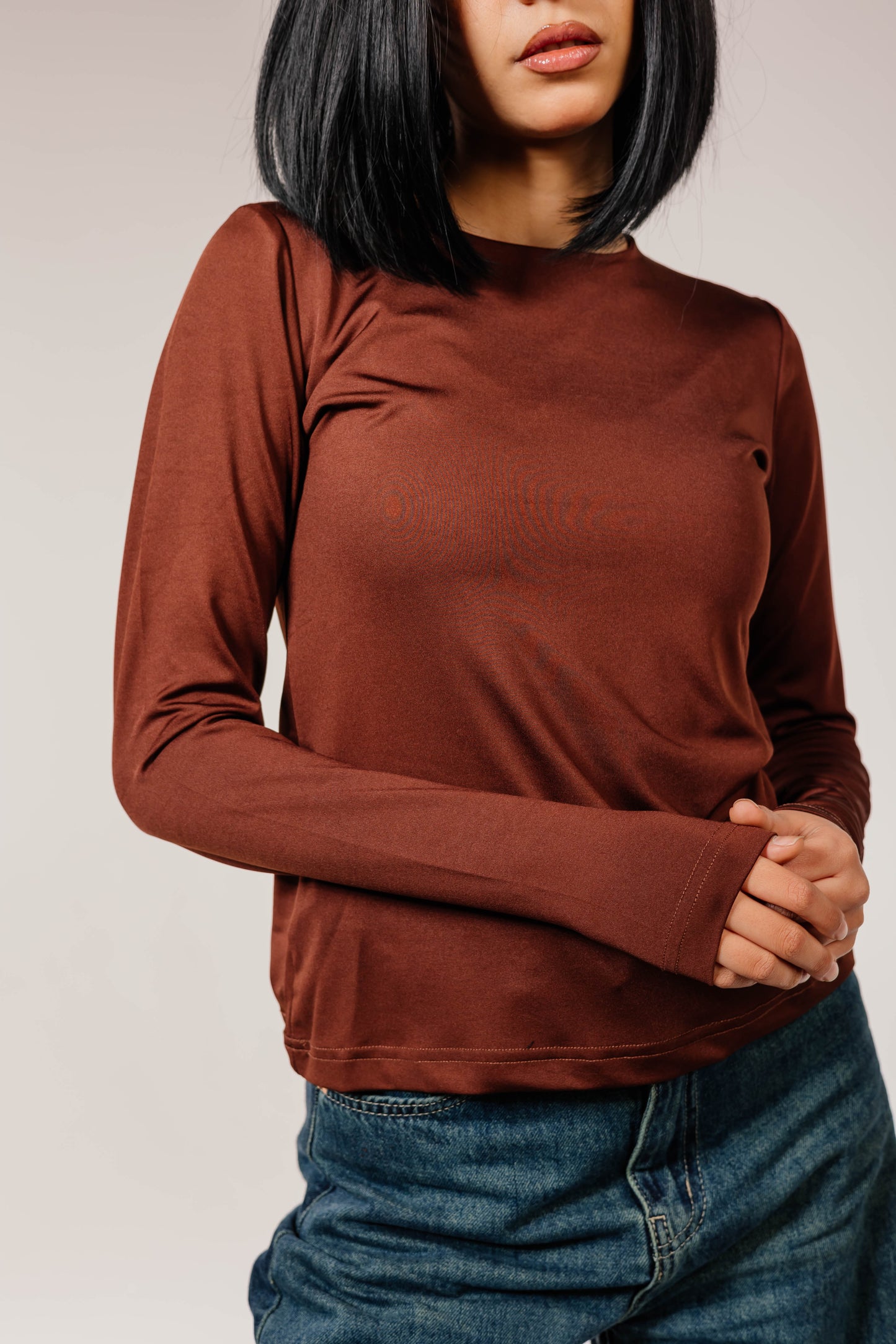 Brown Long Sleeve Top