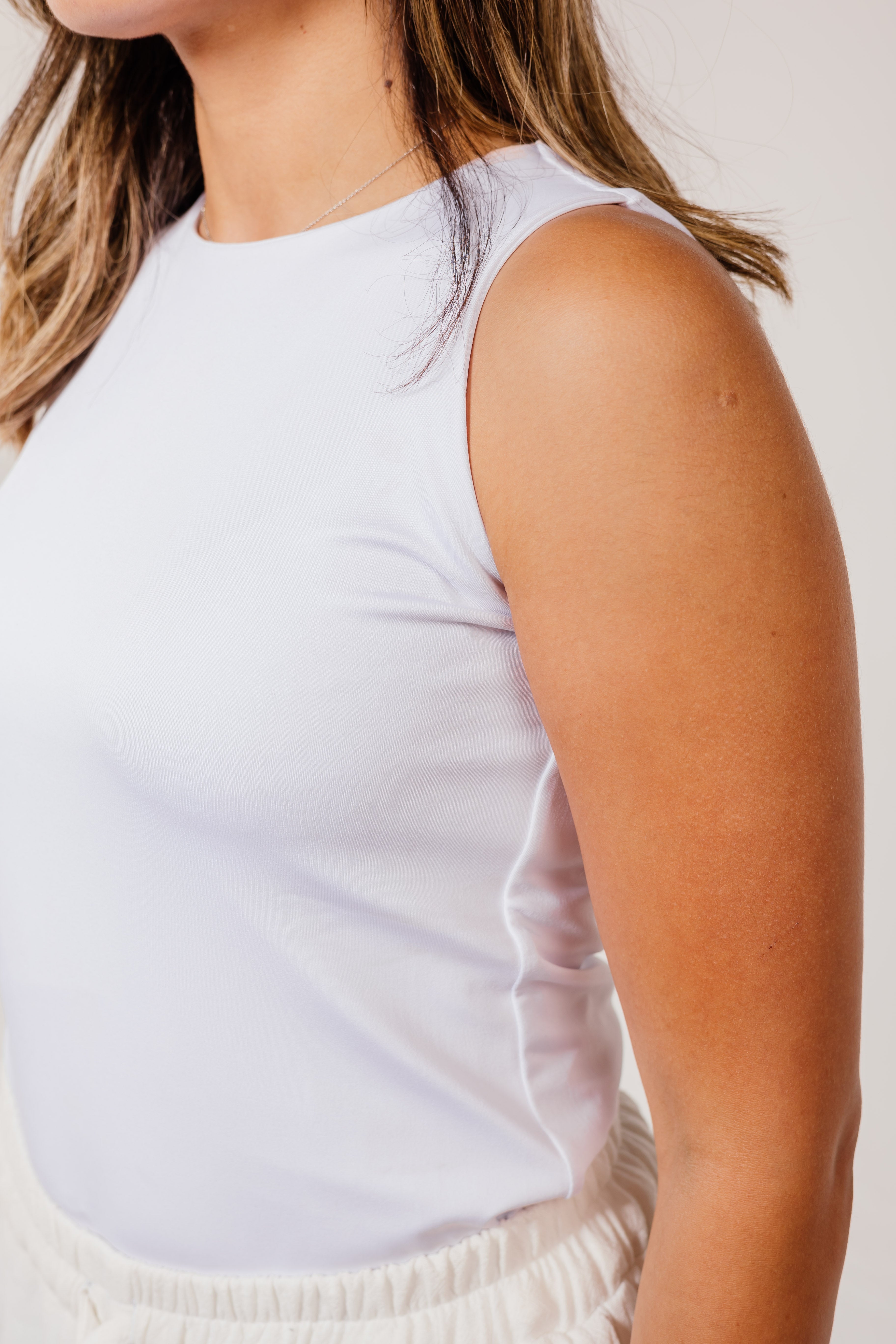 White Sleeveless Top