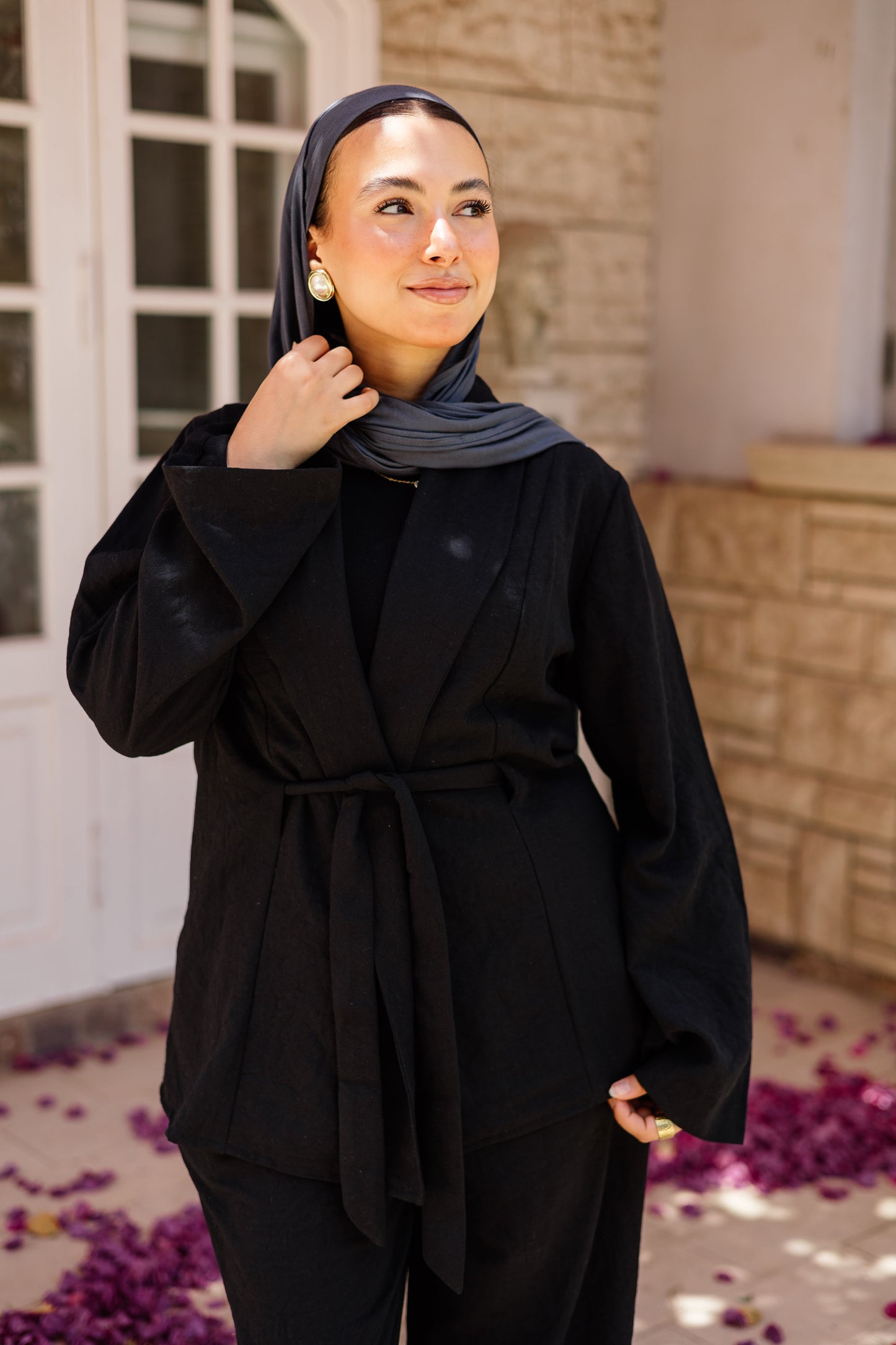 Puffy Set Black(Linen)