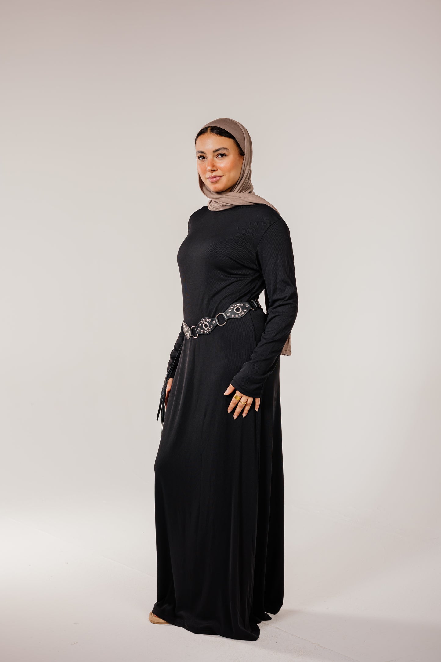 Black Long Sleeve Basic Dress