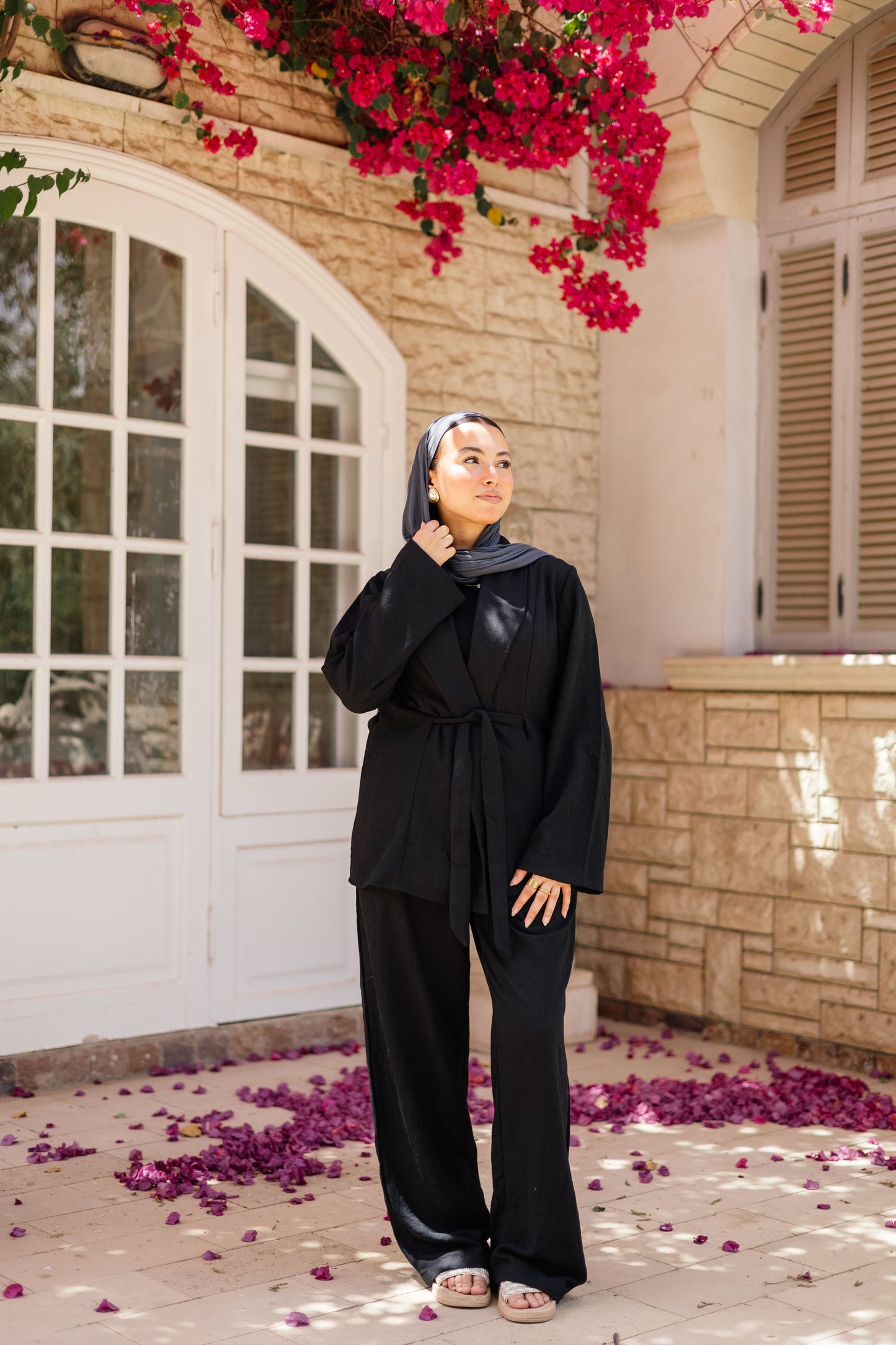Puffy Set Black(Linen)