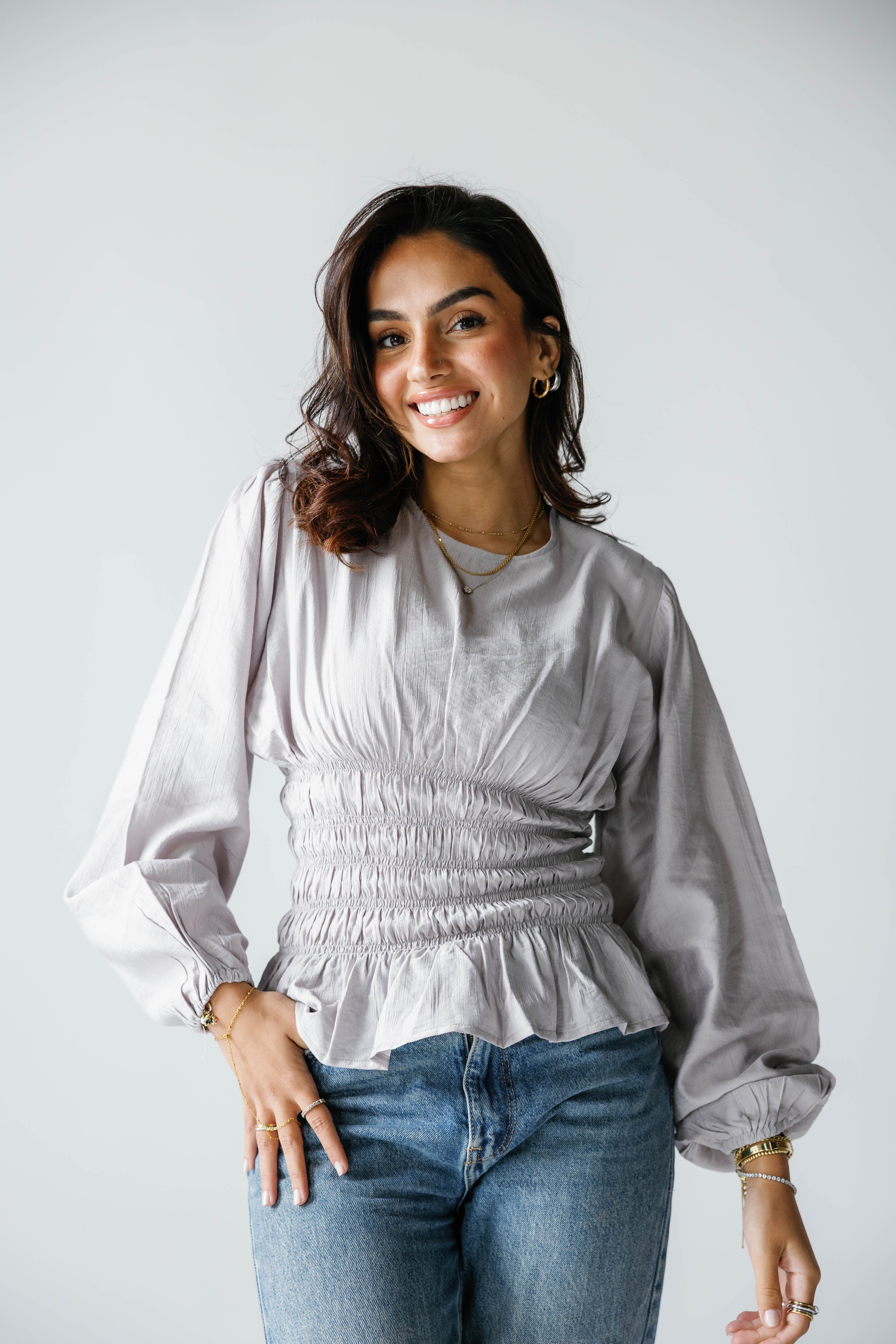 Mila Blouse ( gray)