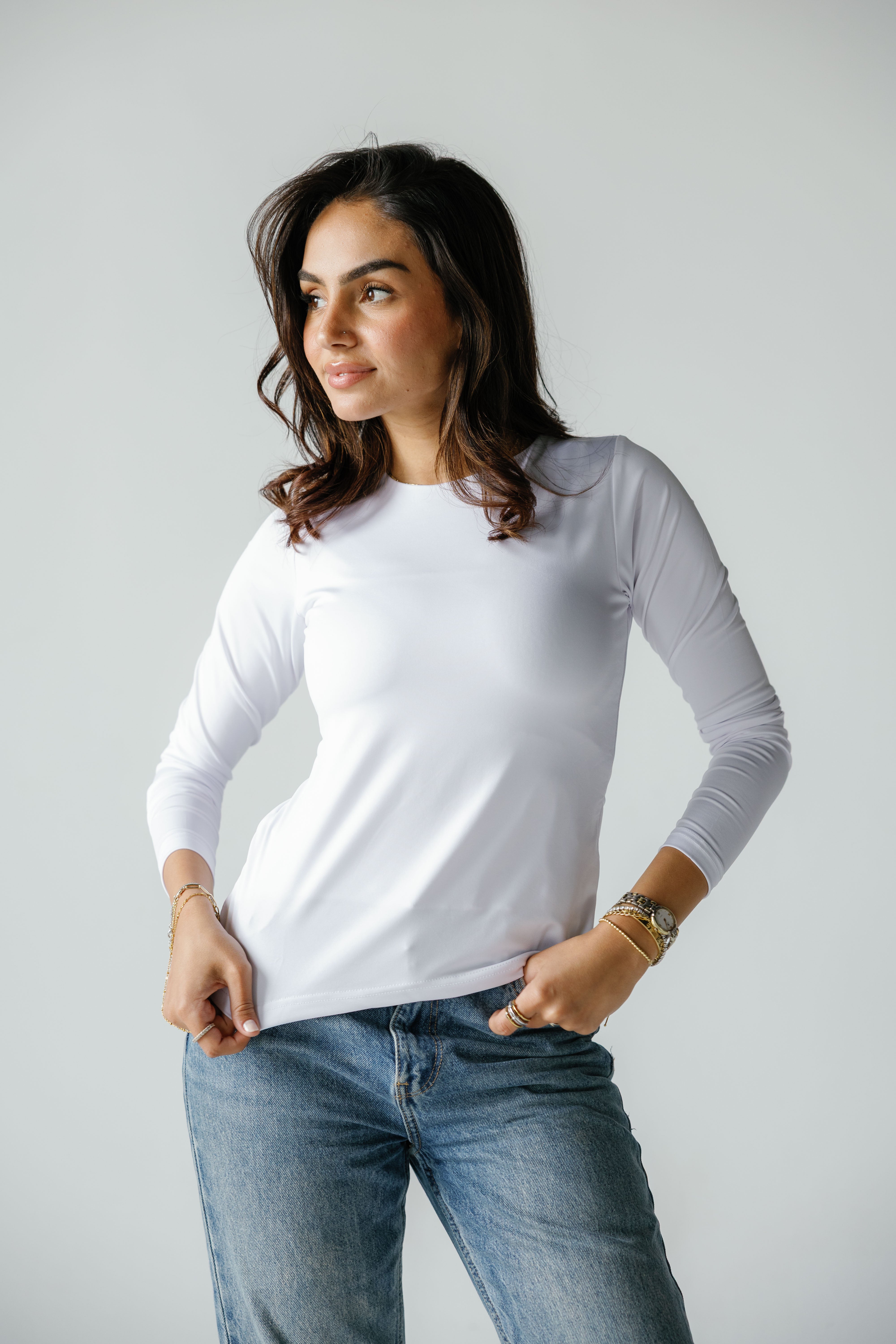 White Long Sleeve Top