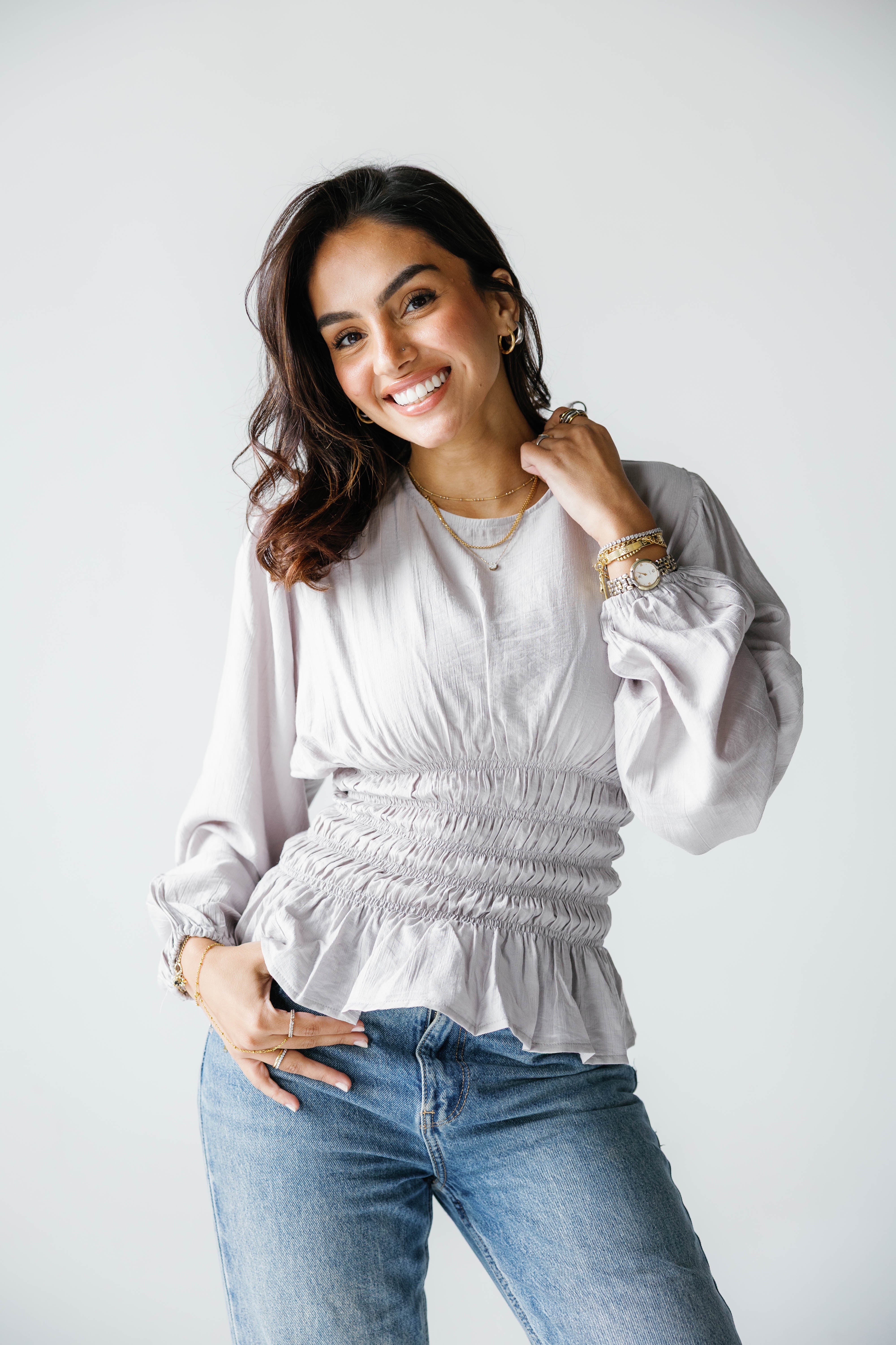 Mila Blouse ( gray)