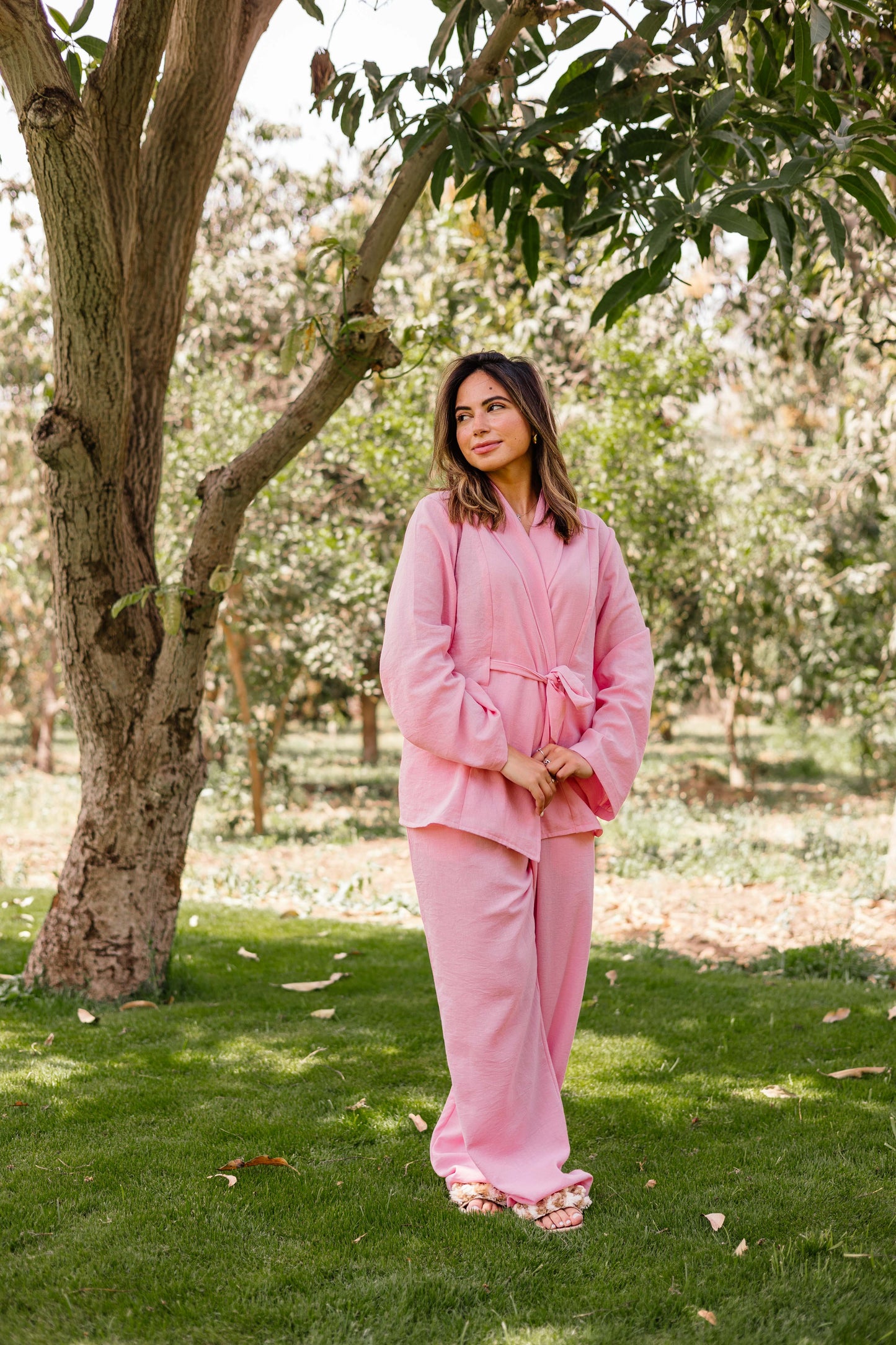 Puffy Set Baby Pink  ( Linen )