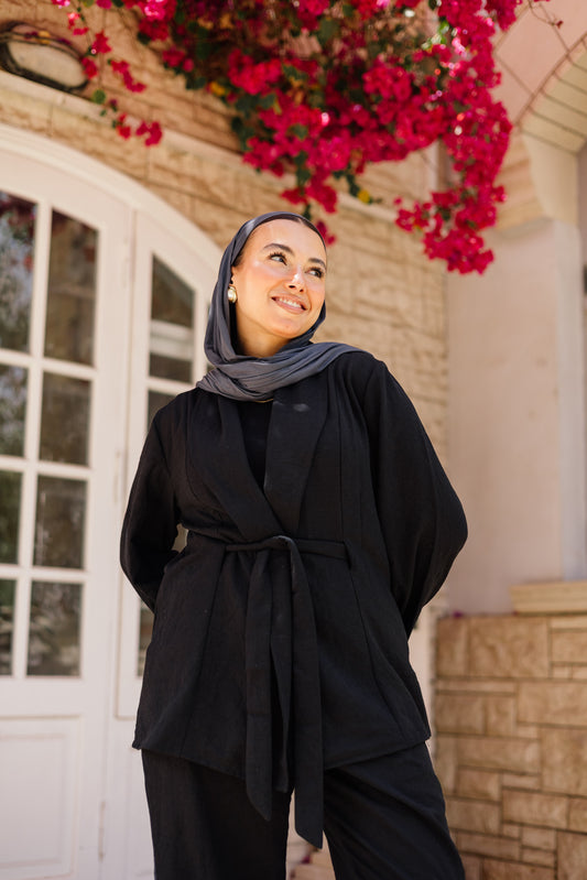 Puffy Set Black(Linen)
