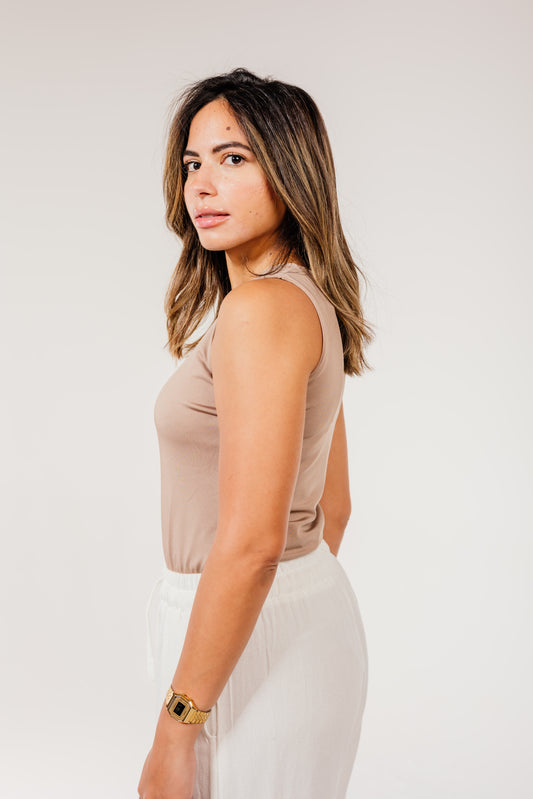 Mocha Sleeveless Top