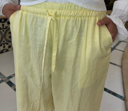 Linen pants ( Butter yellow)