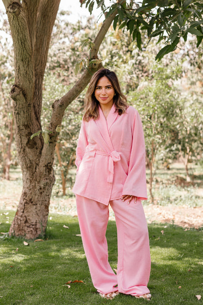 Puffy Set Baby Pink  ( Linen )