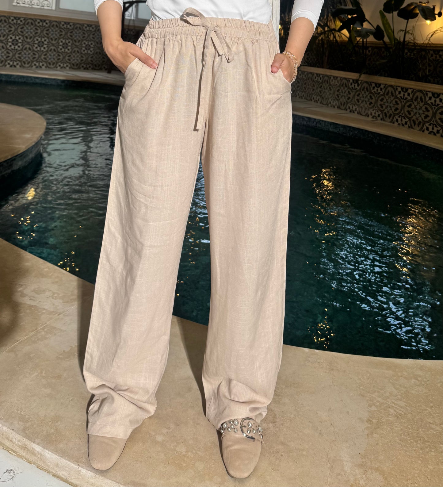 Linen pants ( Beige)