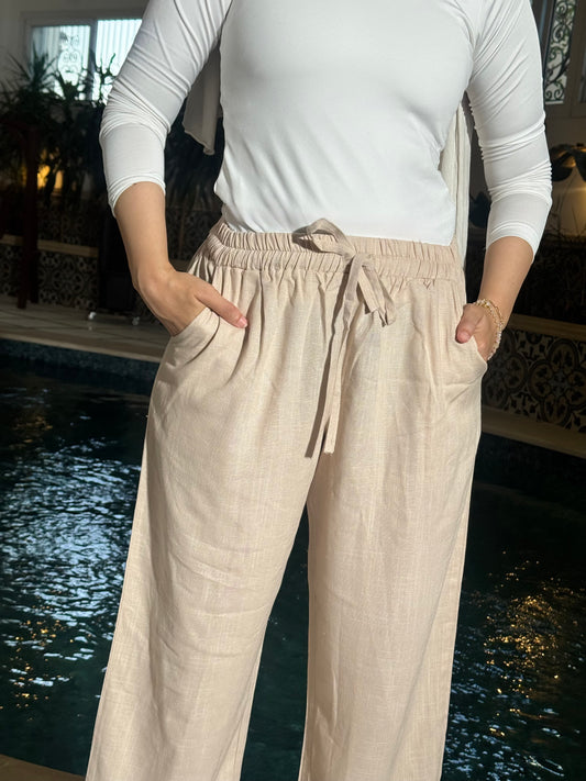 Linen pants ( Beige)