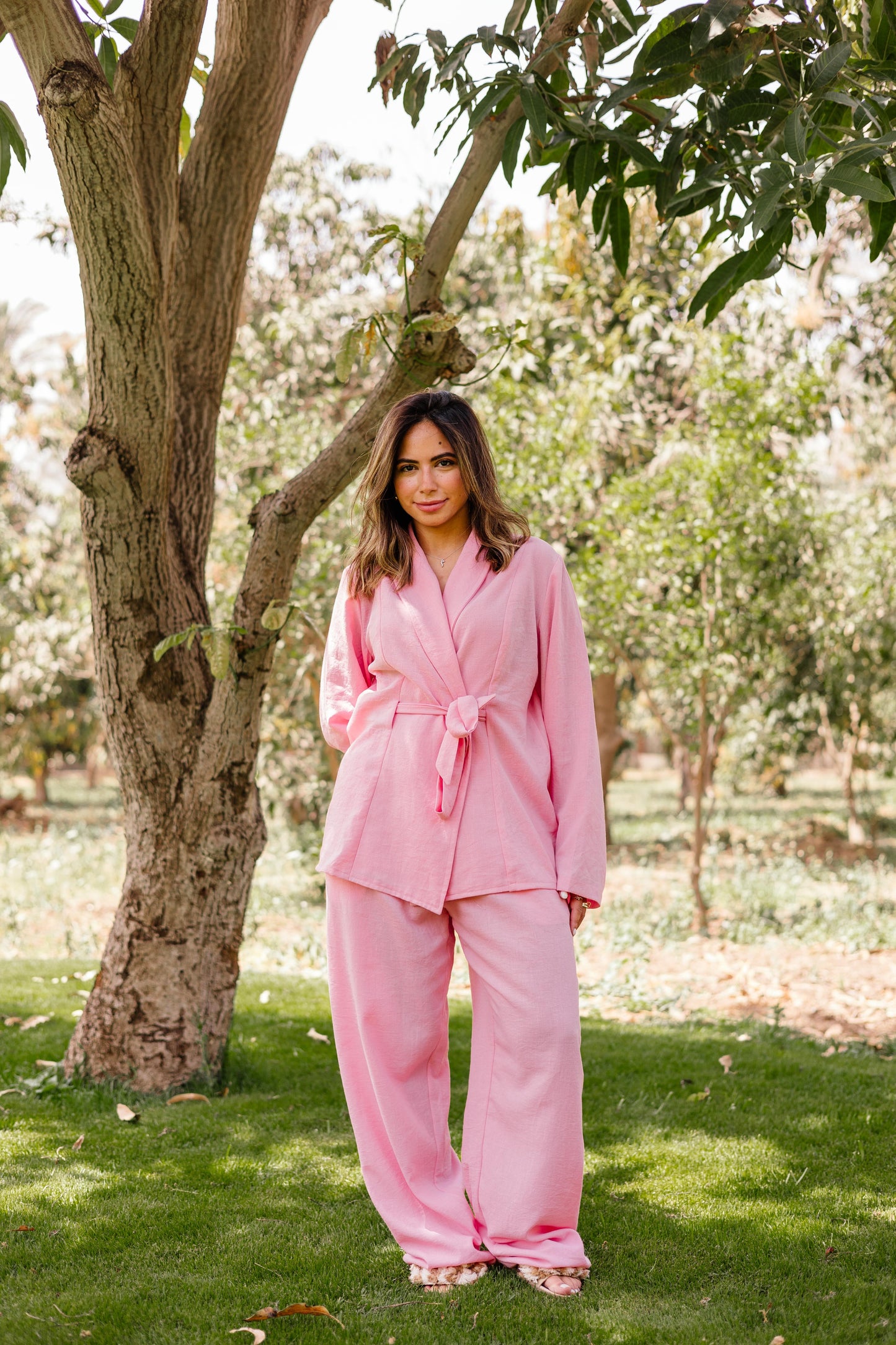 Puffy Set Baby Pink  ( Linen )