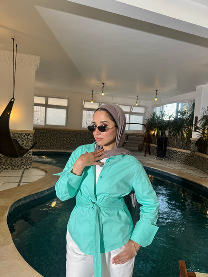 Nourelle Shirt ( Aqua Blue )
