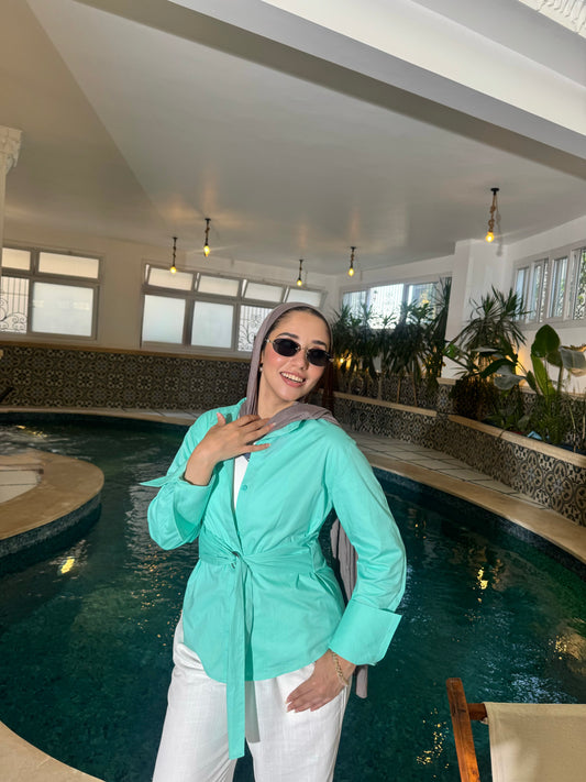 Nourelle Shirt ( Aqua Blue )