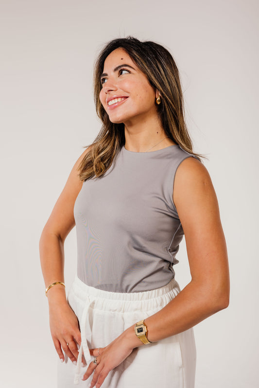 Gray Sleeveless Top