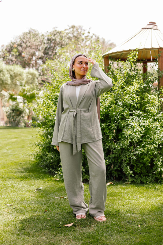 Puffy Set Olive (Linen)