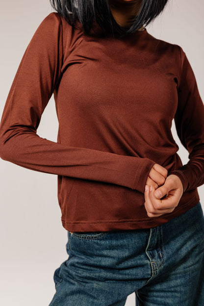Brown Long Sleeve Top
